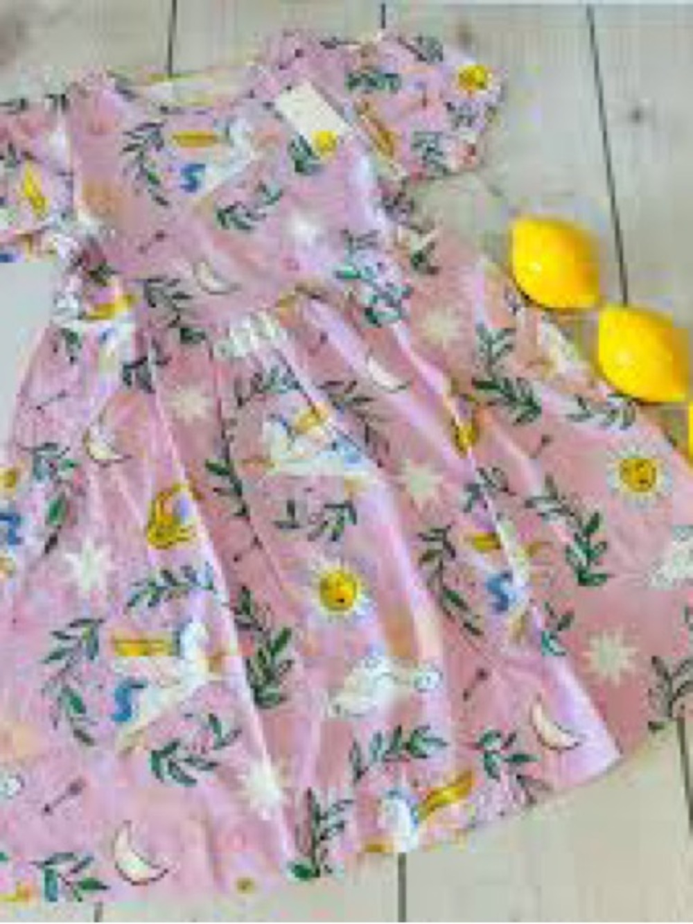 Mini Boden Puff Sleeve Girls' Pink Fly through the sky on a pegasus! Size 11-12 - Picture 2 of 2